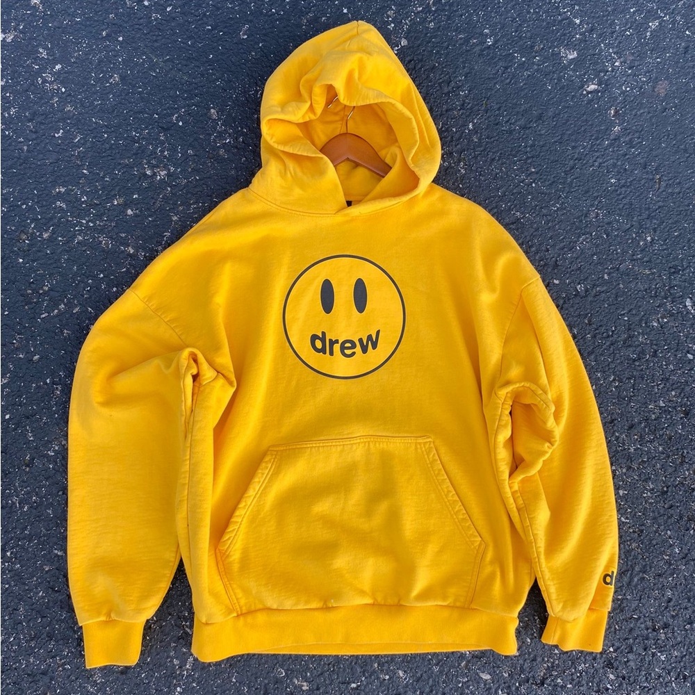 Drew House Yellow Pullover Sweater with Smiley Design